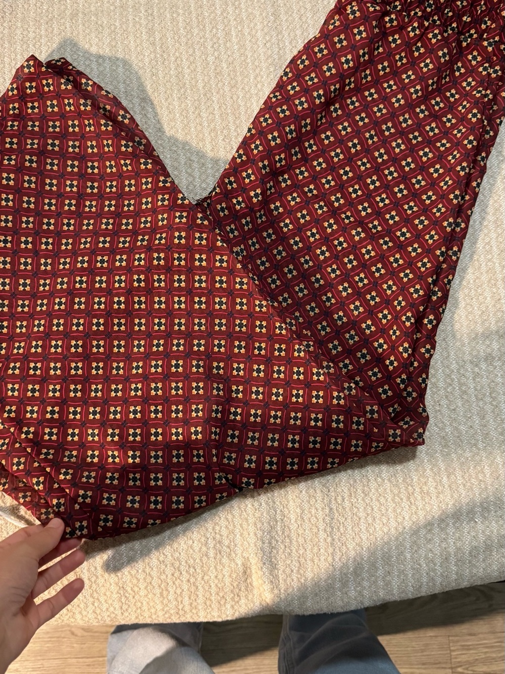 Fashion Nova Burgundy Floral Tile Swim Coverup